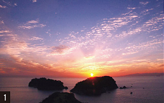 ■1/双子島をバックに和歌浦湾へ沈む夕陽